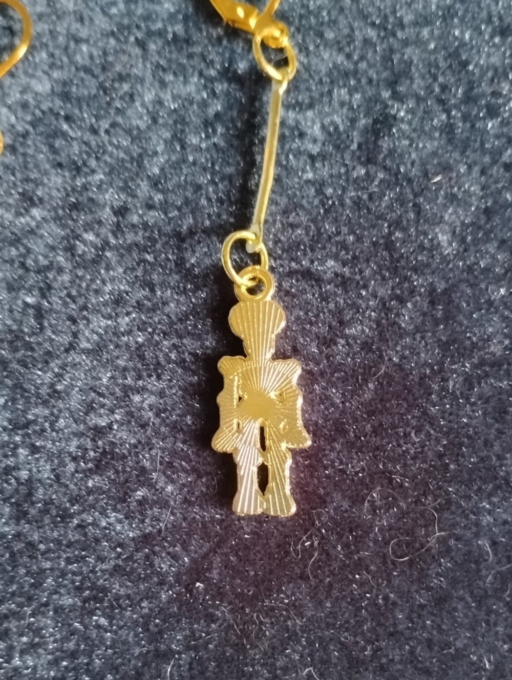 Hand Crafted Gold Skeleton Drop Earrings With Lever Backs - Picture 5 of 5